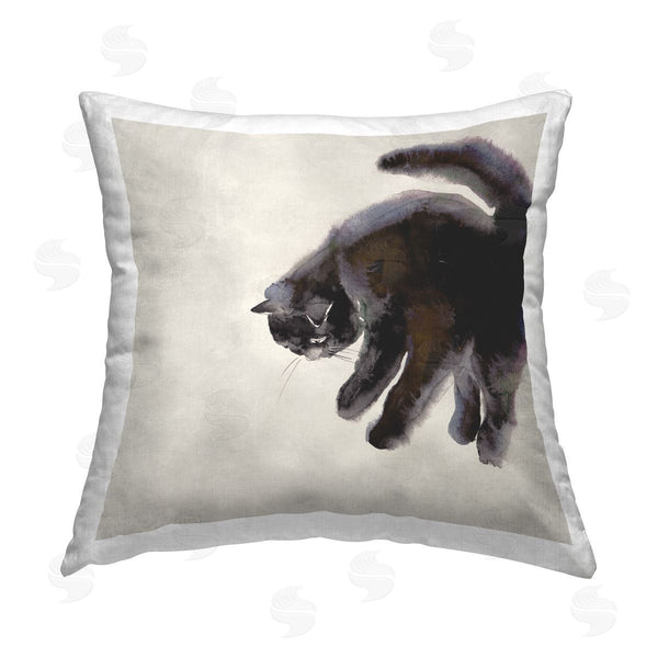 stupell industries Melissa Wang | Simple Cat Watercolor Printed Throw Pillow