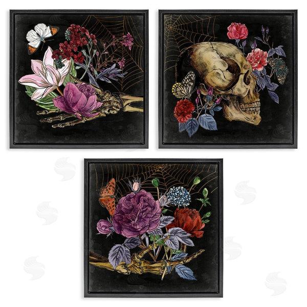 Stupell Industries Melissa Wang | Skull & Bones Floral Drawing Designs Wall Art