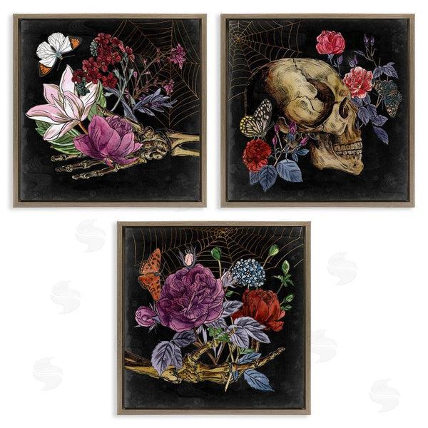 Stupell Industries Melissa Wang | Skull & Bones Floral Drawing Designs Wall Art