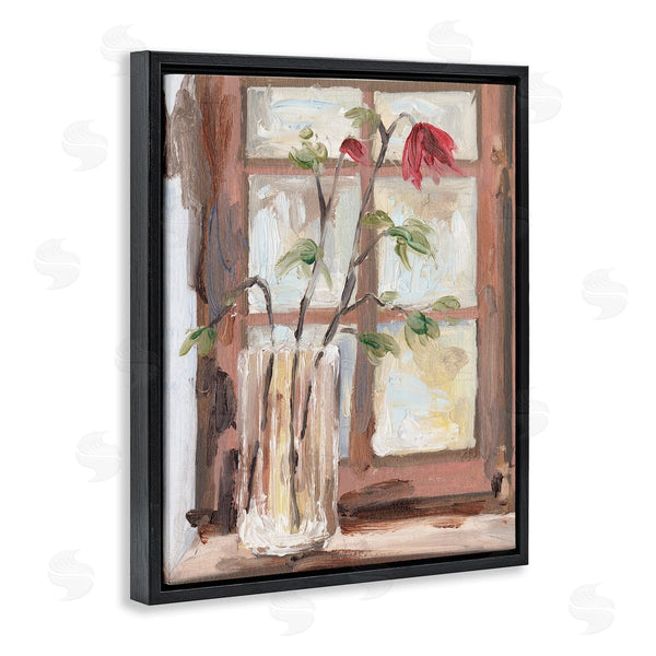 Stupell Industries Melissa Wang | Soft Red Florals Window Pane Flower Vase