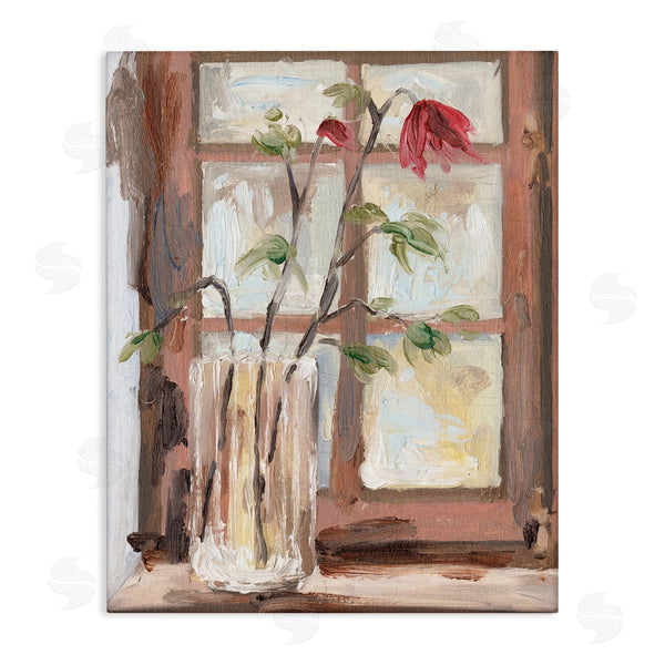 stupell industries Melissa Wang | Soft Red Florals Window Pane Flower Vase
