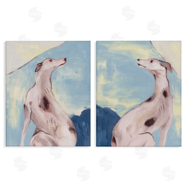 stupell industries Melissa Wang | Spotted Greyhound Dogs Wall Art