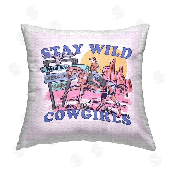 Stupell Industries Melissa Wang | Stay Wild Cowgirls Printed Throw Pillow