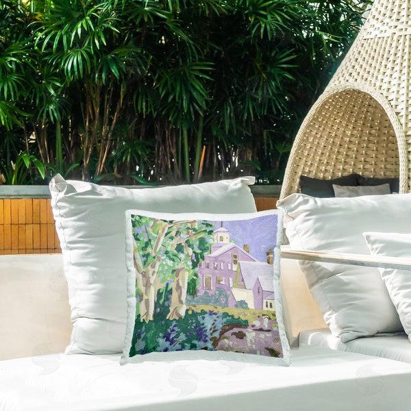 Stupell Industries Melissa Wang | Town Church Through Trees Printed Throw Pillow