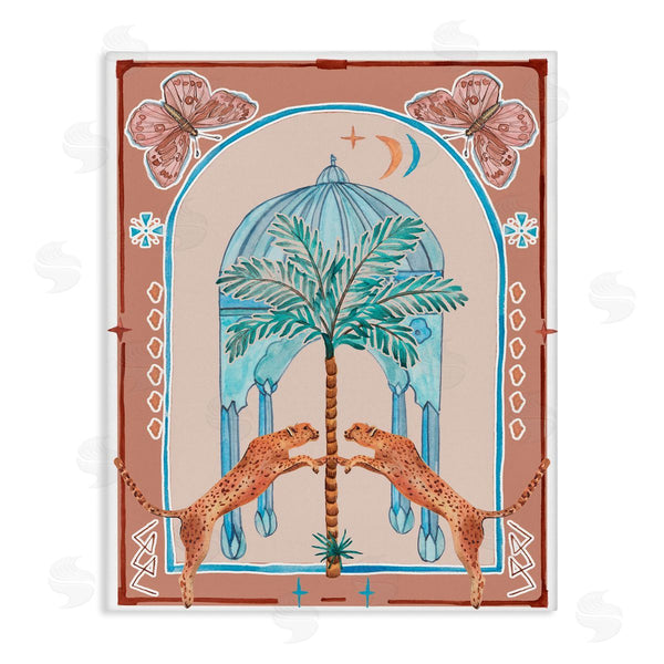 stupell industries Melissa Wang | Traditional Leopards and Palm Tree