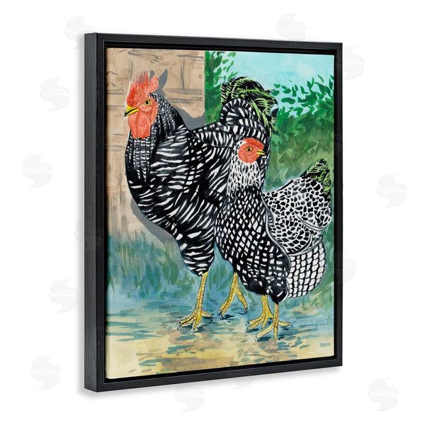 Stupell Industries Melissa Wang | Traditional Rooster Pair Wall Art