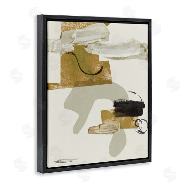 Stupell Industries Melissa Wang | Unique Curved Shape Abstraction Brown Tan Black Wall Art