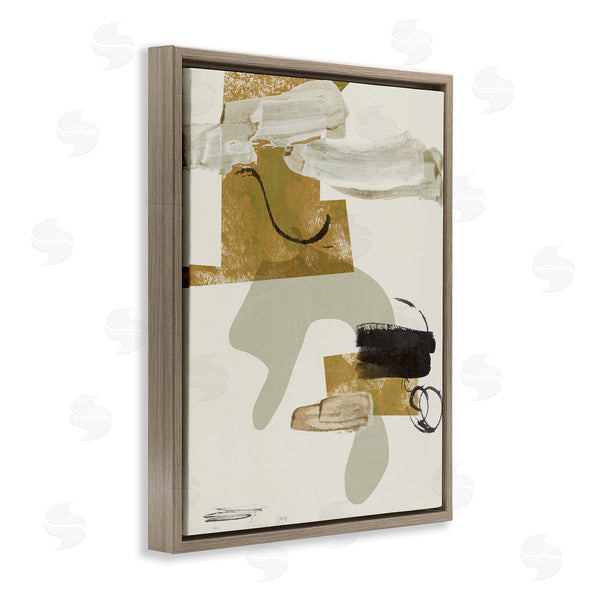 Stupell Industries Melissa Wang | Unique Curved Shape Abstraction Brown Tan Black Wall Art
