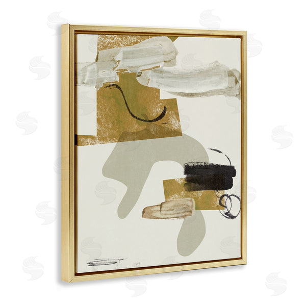 Stupell Industries Melissa Wang | Unique Curved Shape Abstraction Brown Tan Black Wall Art