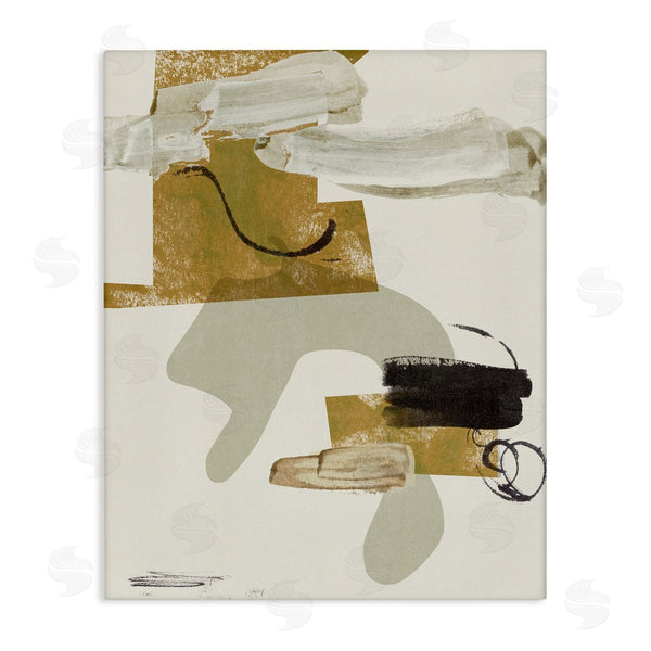 stupell industries Melissa Wang | Unique Curved Shape Abstraction Brown Tan Black Wall Art