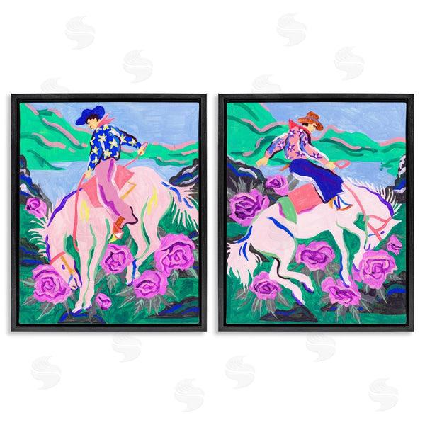Stupell Industries Melissa Wang | Vivid Rearing Cowboys