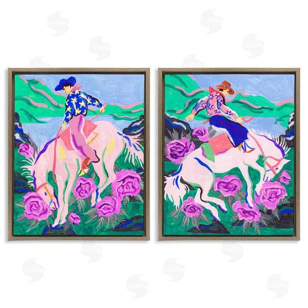 Stupell Industries Melissa Wang | Vivid Rearing Cowboys