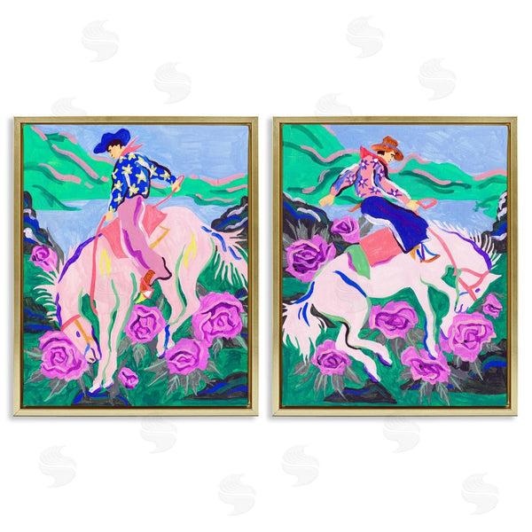 Stupell Industries Melissa Wang | Vivid Rearing Cowboys