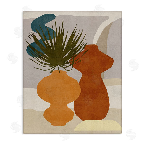 stupell industries Melissa Wang | Western Abstract Vases Brown Orange Green Wall Art