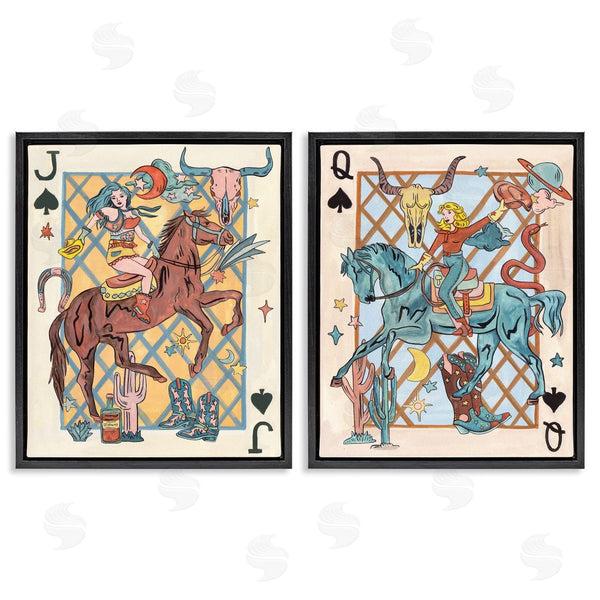 Stupell Industries Melissa Wang | Western Cowgirl Playing Cards