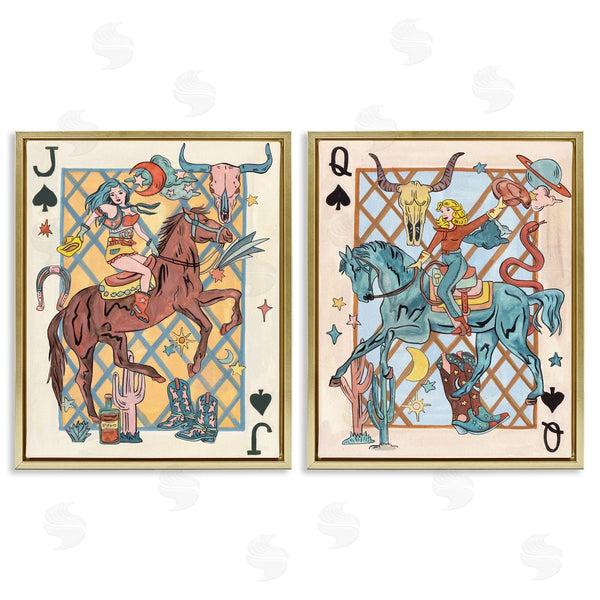 Stupell Industries Melissa Wang | Western Cowgirl Playing Cards