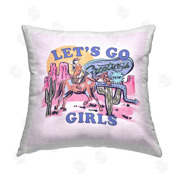Stupell Industries Melissa Wang | Western Let's Go Girls Printed Throw Pillow