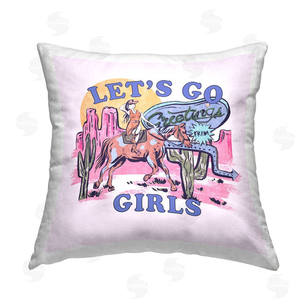 stupell industries Melissa Wang | Western Let's Go Girls Printed Throw Pillow