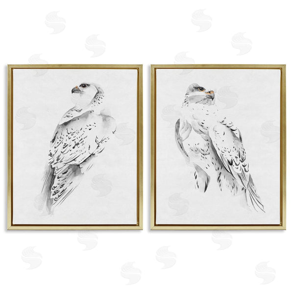 Stupell Industries Melissa Wang | White Hawk Winter Birds