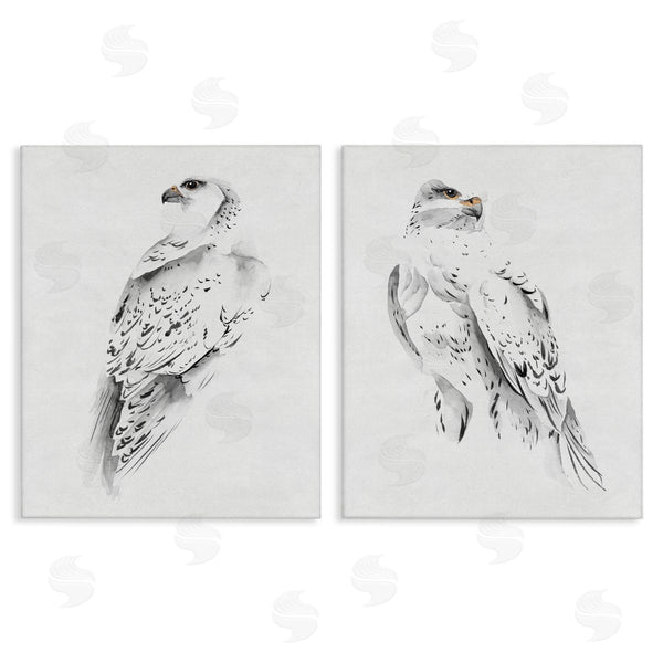 stupell industries Melissa Wang | White Hawk Winter Birds