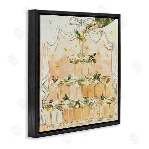 Stupell Industries Melissa Wang | Winter Champagne Cocktails Tower Wall Art
