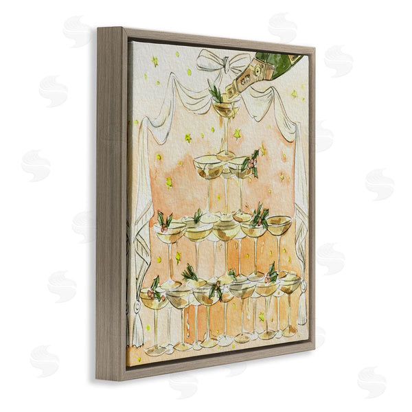 Stupell Industries Melissa Wang | Winter Champagne Cocktails Tower Wall Art
