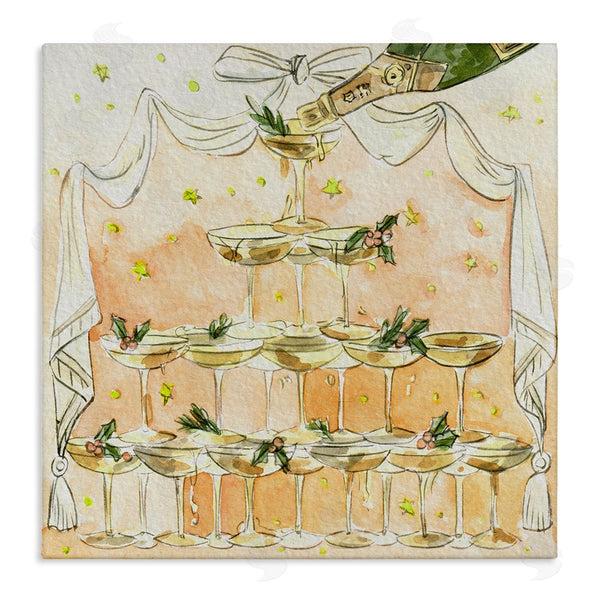stupell industries Melissa Wang | Winter Champagne Cocktails Tower Wall Art