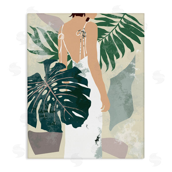 stupell industries Melissa Wang | Woman Between Shaded Palms Tropical Plants