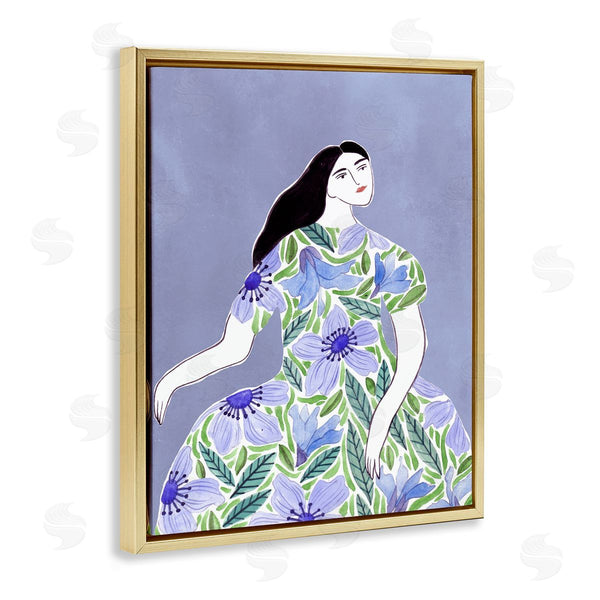 Stupell Industries Melissa Wang | Woman In Blue Floral Gown