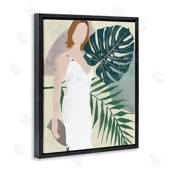 Stupell Industries Melissa Wang | Woman With Tropical Palms Shaded Plants