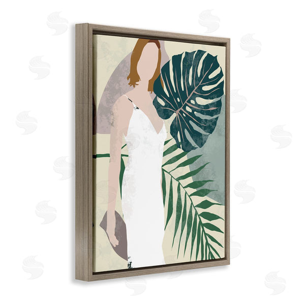 Stupell Industries Melissa Wang | Woman With Tropical Palms Shaded Plants