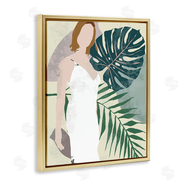 Stupell Industries Melissa Wang | Woman With Tropical Palms Shaded Plants