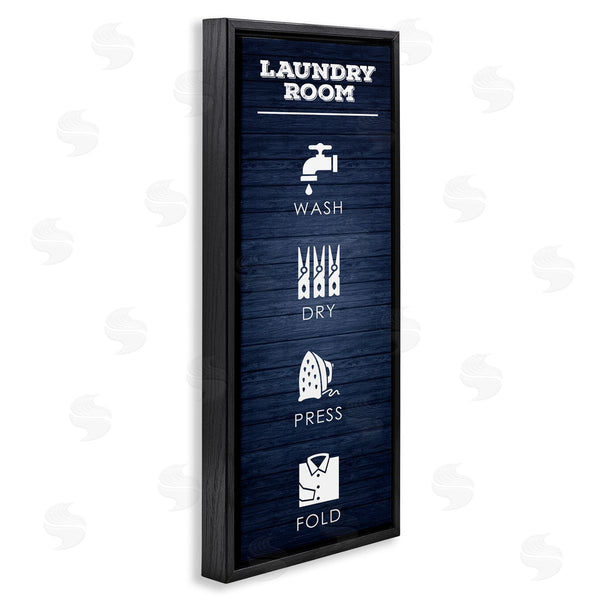 Stupell Industries Melody Hogan | Laundry Room Icons Rustic Blue Wall Art