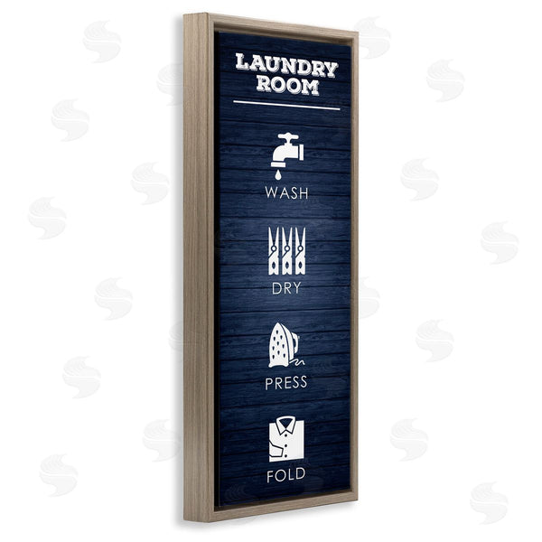 Stupell Industries Melody Hogan | Laundry Room Icons Rustic Blue Wall Art