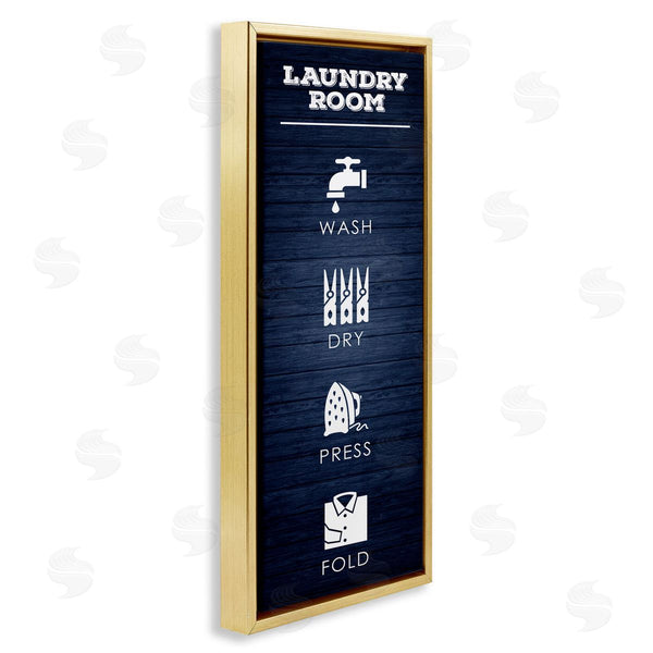 Stupell Industries Melody Hogan | Laundry Room Icons Rustic Blue Wall Art