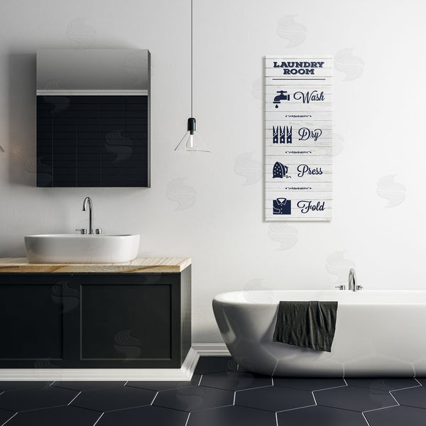 Stupell Industries Melody Hogan | Laundry Room Rustic Sign Wash Dry Fold Icons Wall Art