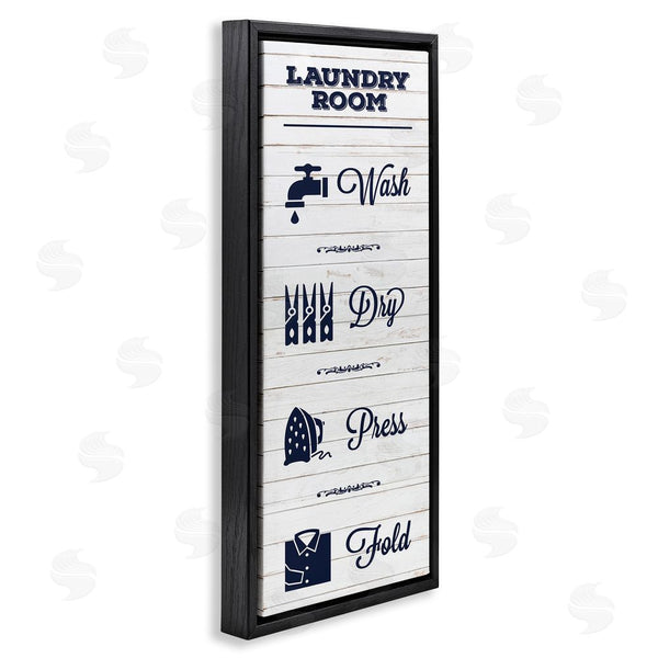Stupell Industries Melody Hogan | Laundry Room Rustic Sign Wash Dry Fold Icons Wall Art