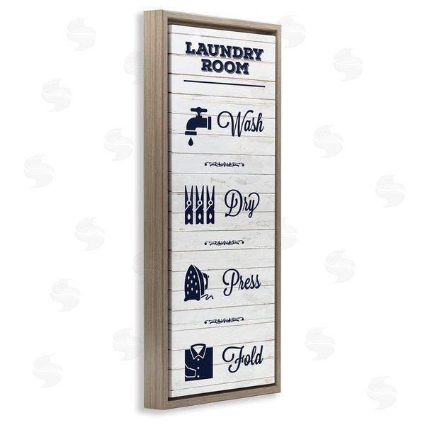 Stupell Industries Melody Hogan | Laundry Room Rustic Sign Wash Dry Fold Icons Wall Art