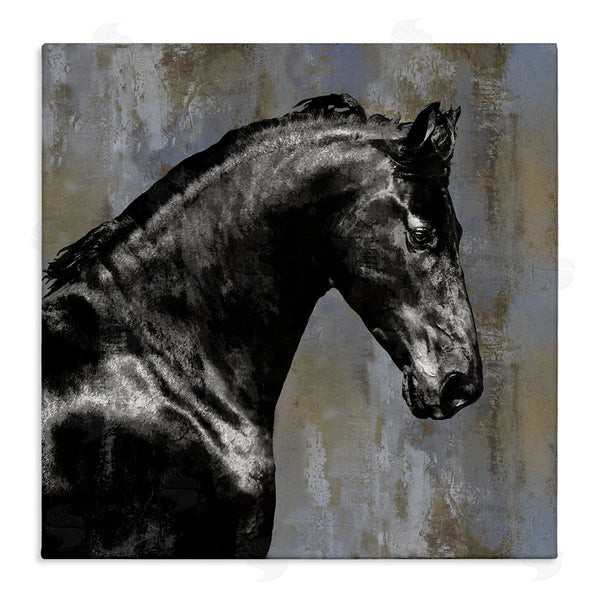 stupell industries Melonie Miller | Black Stallion Horse Portrait