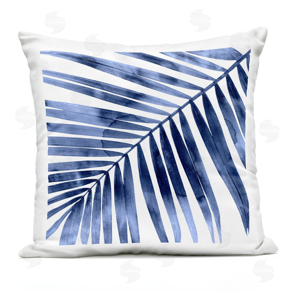 Stupell Industries Melonie Miller | Blue Palm Leaf Tropical Printed Throw Pillow