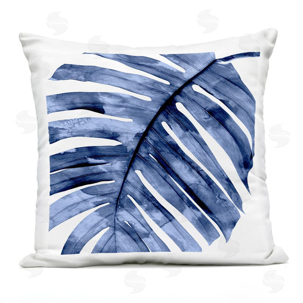 Stupell Industries Melonie Miller | Blue Tropical Plant Leaf Printed Throw Pillow