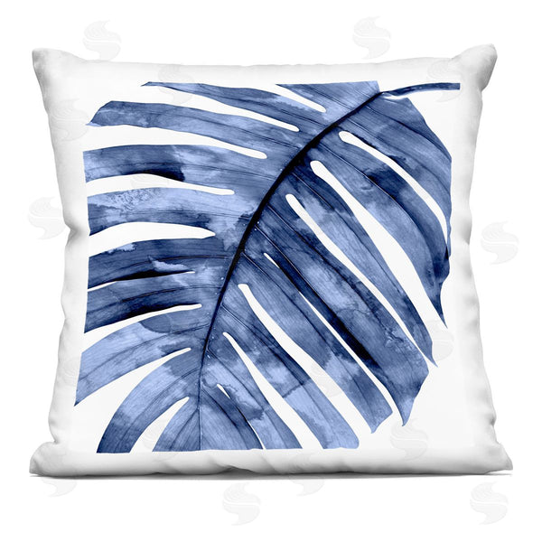 stupell industries Melonie Miller | Blue Tropical Plant Leaf Printed Throw Pillow