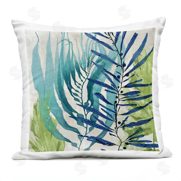Stupell Industries Melonie Miller | Layered Tropical Blue Leaves Printed Throw Pillow