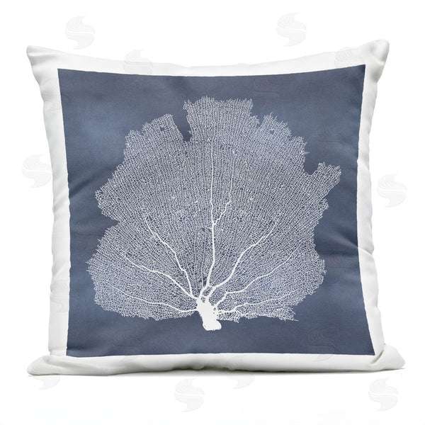 Stupell Industries Melonie Miller | Modern Blue Coral Sea Life Printed Throw Pillow