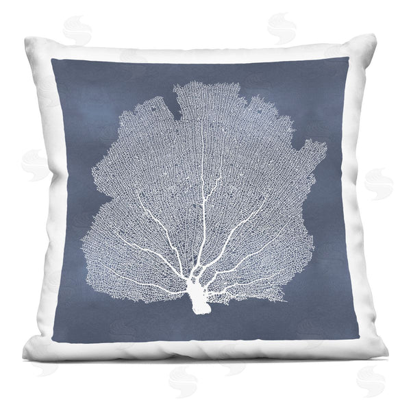 stupell industries Melonie Miller | Modern Blue Coral Sea Life Printed Throw Pillow