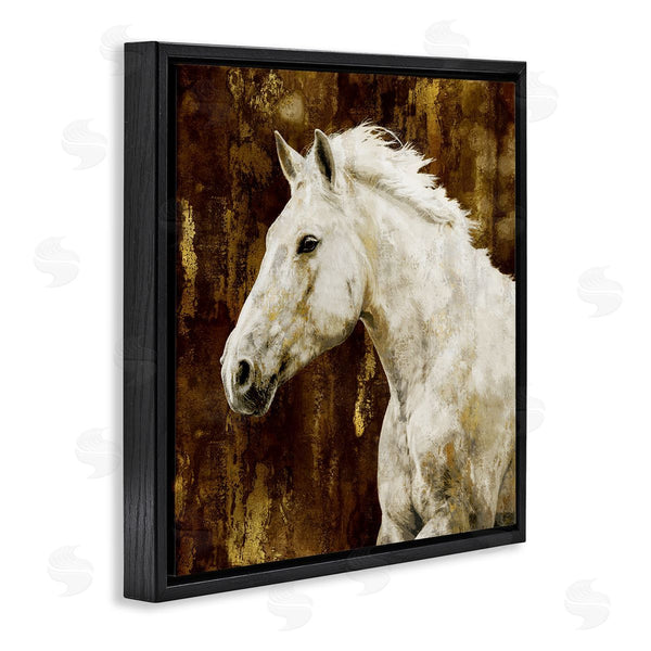 Stupell Industries Melonie Miller | White Stallion Horse Portrait