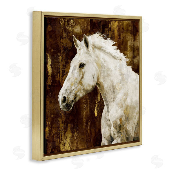 Stupell Industries Melonie Miller | White Stallion Horse Portrait