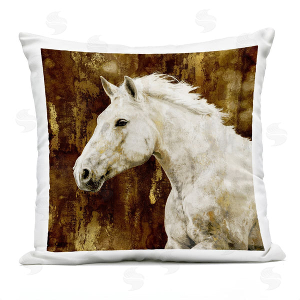 Stupell Industries Melonie Miller | White Stallion Horse Wildlife Animal Portrait Printed Throw Pillow