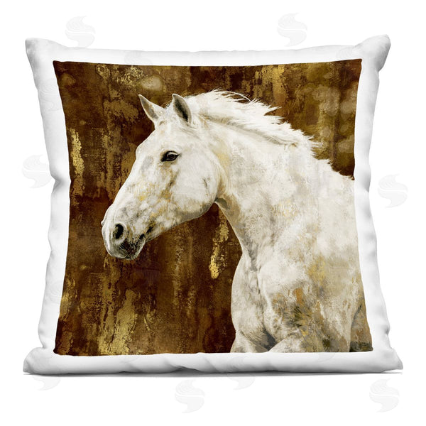 stupell industries Melonie Miller | White Stallion Horse Wildlife Animal Portrait Printed Throw Pillow