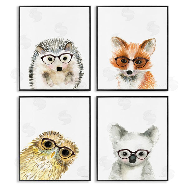 Stupell Industries Mercedes Lopez Charro | Adorable Forest Animals With Glasses Wall Art